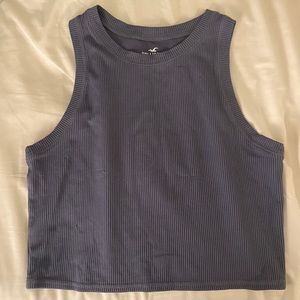 Ribbed Hollister Tank Top, Grey, Large